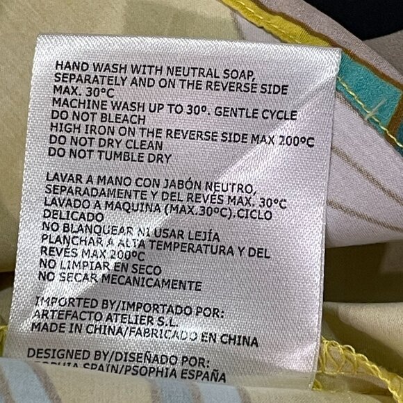 Psophia (Vazquez de Castro) Rare Find Button Down Tropical Blouse, Yellow - L - Picture 10 of 11